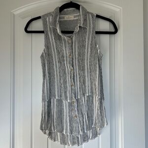 Thread and Supply Black and White Striped Tank Top Womens Small